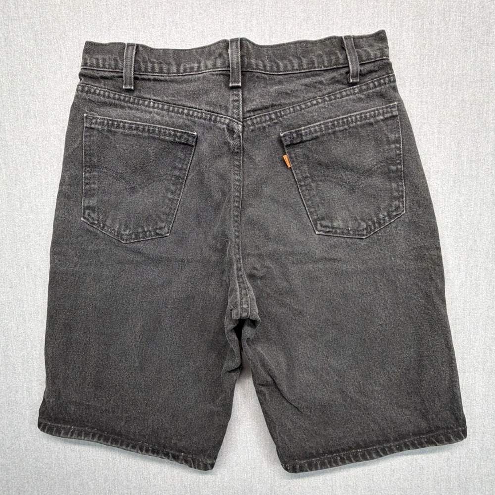 Vintage Levis 550 Denim Shorts Mens 31 Black Relaxed Fit‎ Bermuda Orange Tab